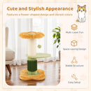 Three-tier cat scratcher with thick sisal post, plush top perch, and vibrant flower design for playful lounging.