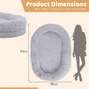171 cm Plush Nap Bed with Blanket and Pillow – Grey view 4