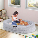 171 cm Plush Nap Bed with Blanket and Pillow – Grey view 5