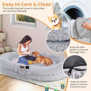 171 cm Plush Nap Bed with Blanket and Pillow – Grey view 8