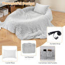 171 cm Plush Nap Bed with Blanket and Pillow – Grey view 9