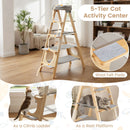 151 cm Folding Pine Cat Climbing Tower with Perch – view 8