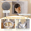 Multi-level cat tree with large condo, top perch, and hammock for comfortable lounging and scratching. Ideal for.