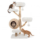 134 cm Pear Wood Cat Tree with Woven Condo – view 2