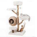 134 cm Pear Wood Cat Tree with Woven Condo – view 3