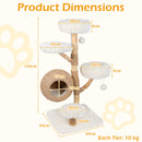 134 cm Pear Wood Cat Tree with Woven Condo – view 4