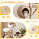 134 cm Pear Wood Cat Tree with Woven Condo – view 6