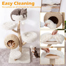 134 cm Pear Wood Cat Tree with Woven Condo – view 7