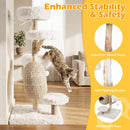 134 cm Pear Wood Cat Tree with Woven Condo – view 9