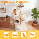 134 cm Pear Wood Cat Tree with Woven Condo – view 11