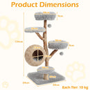 134 cm Pear Wood Cat Tree with Woven Condo – view 4
