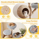 134 cm Pear Wood Cat Tree with Woven Condo – view 6