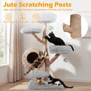 134 cm Pear Wood Cat Tree with Woven Condo – view 8