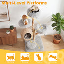 134 cm Pear Wood Cat Tree with Woven Condo – view 11