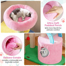Colorful elephant-themed cat tree with ultra-soft padded perch and deluxe condo for cozy lounging and scratching.