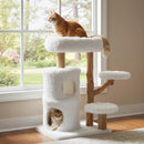 93 cm Pear Wood Cat Tower with Two-Storey Condo – view 1