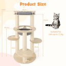 5-level wooden cat tree with padded perch, sisal scratching posts, and sturdy platforms for cats up to 15 kg.