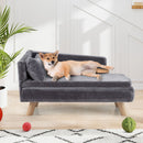 81 cm Plush Pet Sofa with Removable Cushion and Pillow – Grey – view 1