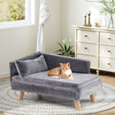 81 cm Plush Pet Sofa with Removable Cushion and Pillow – Grey – view 2
