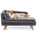 81 cm Plush Pet Sofa with Removable Cushion and Pillow – Grey – view 3