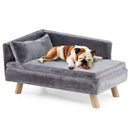 81 cm Plush Pet Sofa with Removable Cushion and Pillow – Grey – view 4