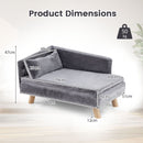 81 cm Plush Pet Sofa with Removable Cushion and Pillow – Grey – view 5