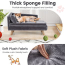 81 cm Plush Pet Sofa with Removable Cushion and Pillow – Grey – view 7