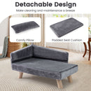 81 cm Plush Pet Sofa with Removable Cushion and Pillow – Grey – view 8