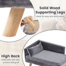 81 cm Plush Pet Sofa with Removable Cushion and Pillow – Grey – view 9