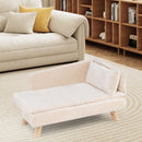 81 cm Plush Pet Sofa with Removable Cushion and Pillow – White – view 6