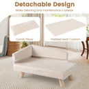 81 cm Plush Pet Sofa with Removable Cushion and Pillow – White – view 8
