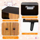 Spacious cat litter box enclosure with divider, magnetic doors, and stable metal legs for a stylish home addition.