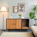 Cat litter box enclosure with a winding entry, designed for ventilation and private space, doubles as a stylish coffee.