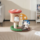 Colorful 4-in-1 cat tree featuring a condo, platform, and sisal post for scratching, perfect for playful cats.