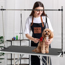 120 cm Folding Pet Care Table with Adjustable Overhead Arms – Black view 1