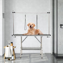 120 cm Folding Pet Care Table with Adjustable Overhead Arms – Black view 2
