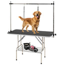 120 cm Folding Pet Care Table with Adjustable Overhead Arms – Black view 3