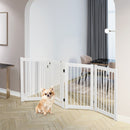 4-Panel Folding Wooden Pet Gate with Walk-Through Door – view 1