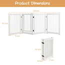 4-Panel Folding Wooden Pet Gate with Walk-Through Door – view 4