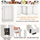 4-Panel Folding Wooden Pet Gate with Walk-Through Door – view 5