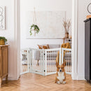 4-Panel Folding Wooden Pet Gate with Walk-Through Door – view 7