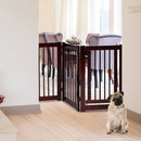 4-Panel Folding Wooden Pet Gate with Walk-Through Door – view 1