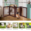 4-Panel Folding Wooden Pet Gate with Walk-Through Door – view 3
