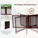 4-Panel Folding Wooden Pet Gate with Walk-Through Door – view 4