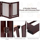 4-Panel Folding Wooden Pet Gate with Walk-Through Door – view 5