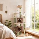 Multi-level cat tree with plush condos and a crown perch, perfect for indoor kittens to play and relax in style.