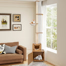 256–275 cm Cat Tower with Litter Cabinet and Clear Bowl – view 1