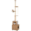 256–275 cm Cat Tower with Litter Cabinet and Clear Bowl – view 2