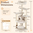 170 cm Cat Tower with Two-Entry Condo and Padded Perch – view 5