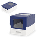 Folding Covered Cat Litter Box with Drawer Tray – view 3